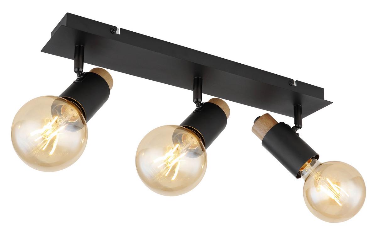 Strahler 54045-3 - Dunkelbraun/Schwarz, Design, Holz/Metall (48,5/8/14,5cm) - Globo
