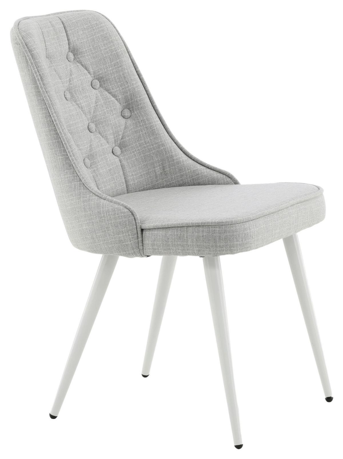 Stuhl-Set Velvet Deluxe - Hellgrau/Weiß, Design, Kunststoff/Textil (50/88.5/66cm) - Livetastic