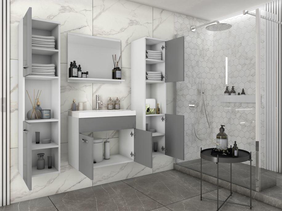 Badezimmer in Grau