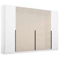 Drehtürenschrank Artemis 271 Cm Weiß/champagnerfarben - Champagner/Weiß, MODERN, Glas/Holzwerkstoff (271/210/54cm) - Rauch Möbel