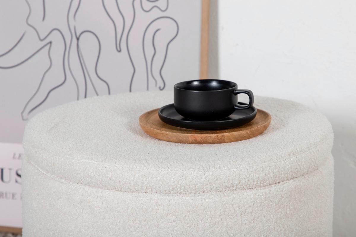 Pouf Dunken - Weiß, Design, Textil (51/43/51cm) - Livetastic