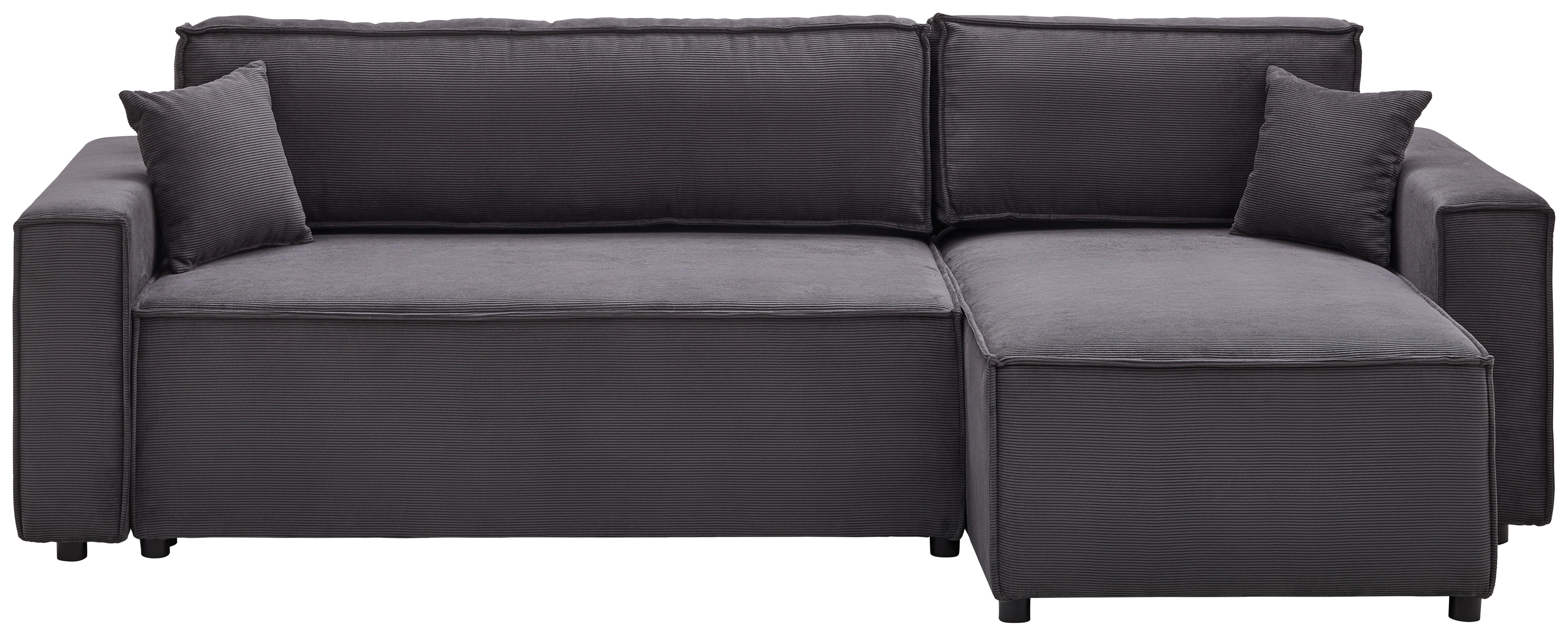 Ecksofa Mit Schlaffunktion Mira Dunkelgrau Cord
