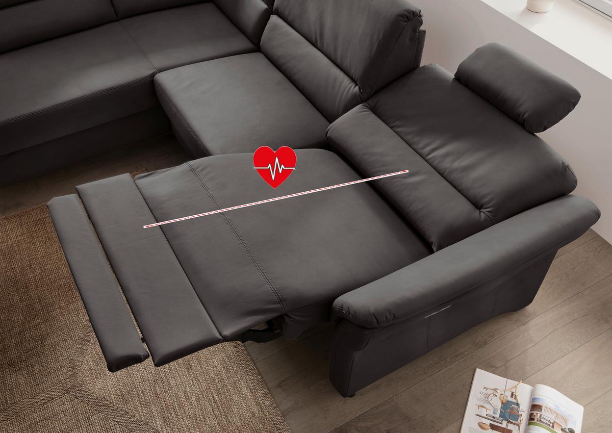 Ecksofa Cavoli Anthrazit S: 190x266 cm - Anthrazit/Schwarz, MODERN, Textil (190/266cm) - Livetastic