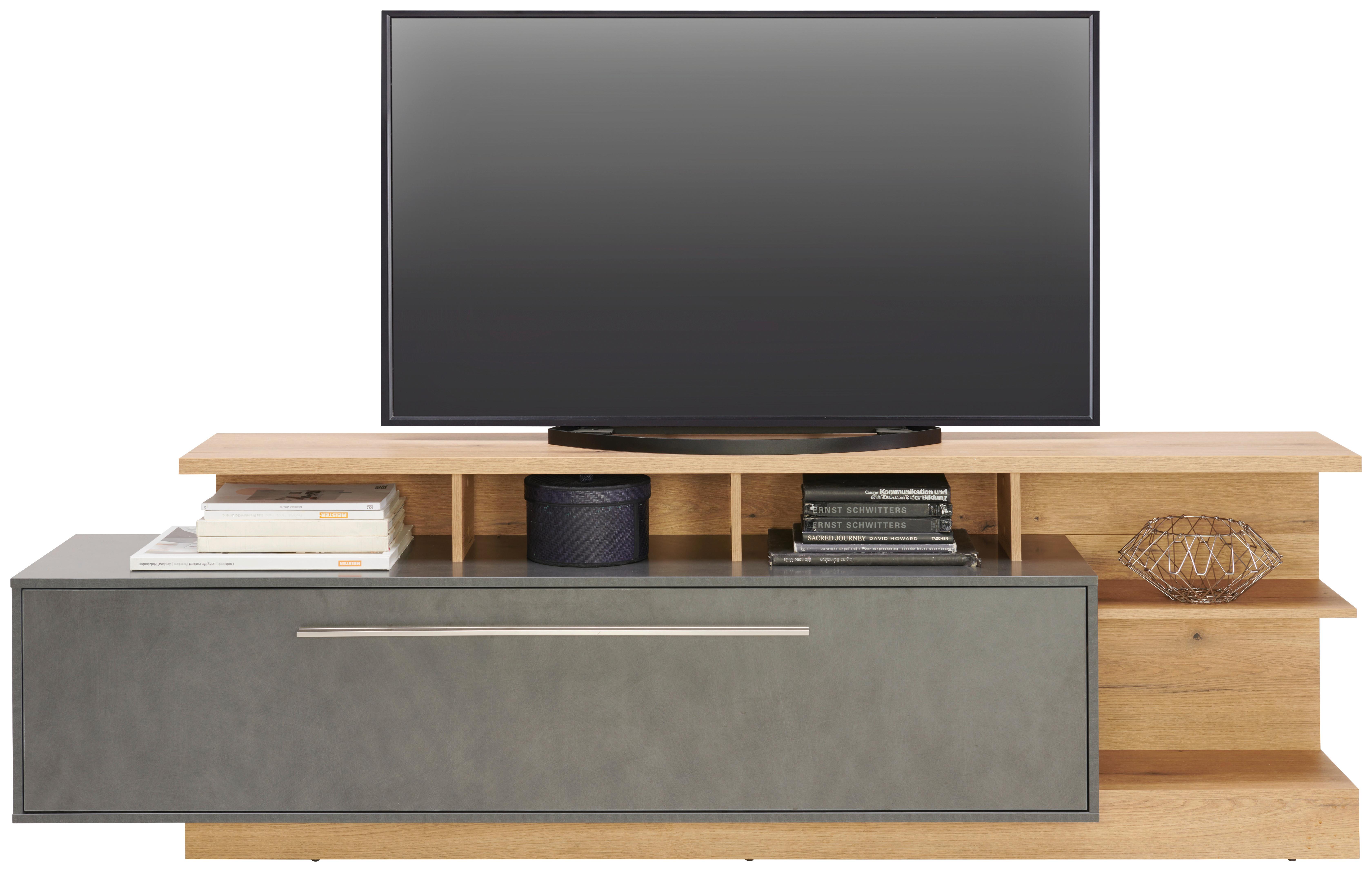 TV-Element Limit B: 220 cm Eiche Dekor/Matera Dunkel - MODERN, Holzwerkstoff (220/68,5/40cm)