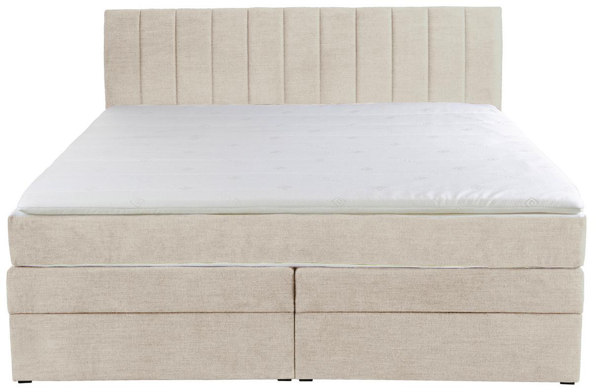 Boxspringbett Shark Beige Lxf: ca. 140x200 cm - Beige/Schwarz, Holzwerkstoff/Textil (140/200cm) - MID.YOU
