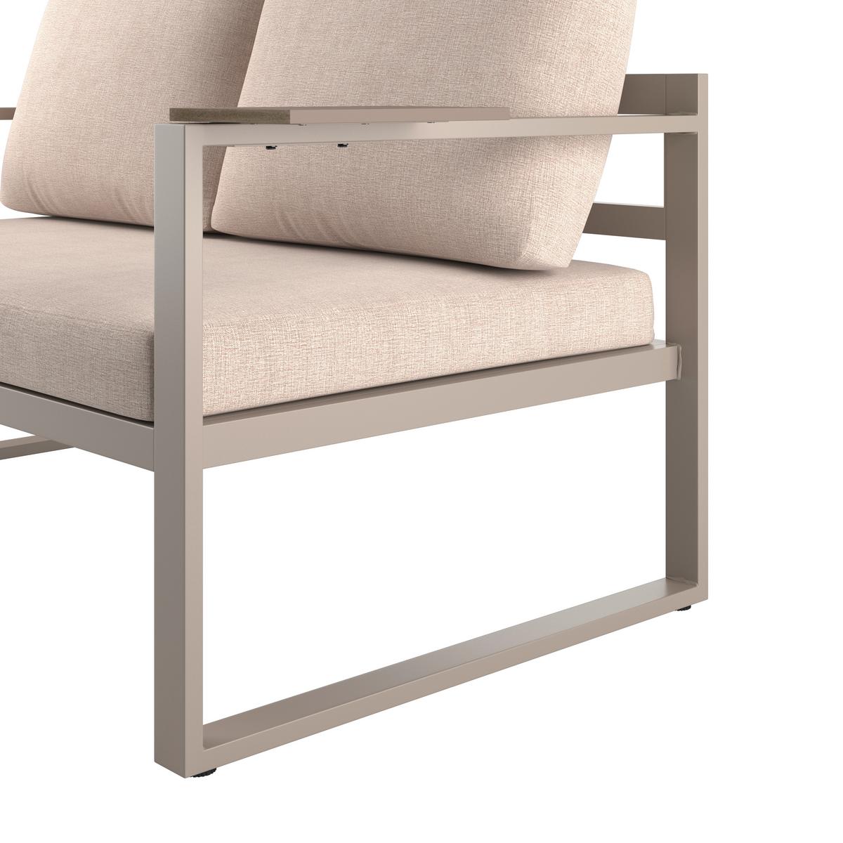 Loungesofa Atlanta - Dunkelgrau/Beige, MODERN, Kunststoff/Textil - Beldano