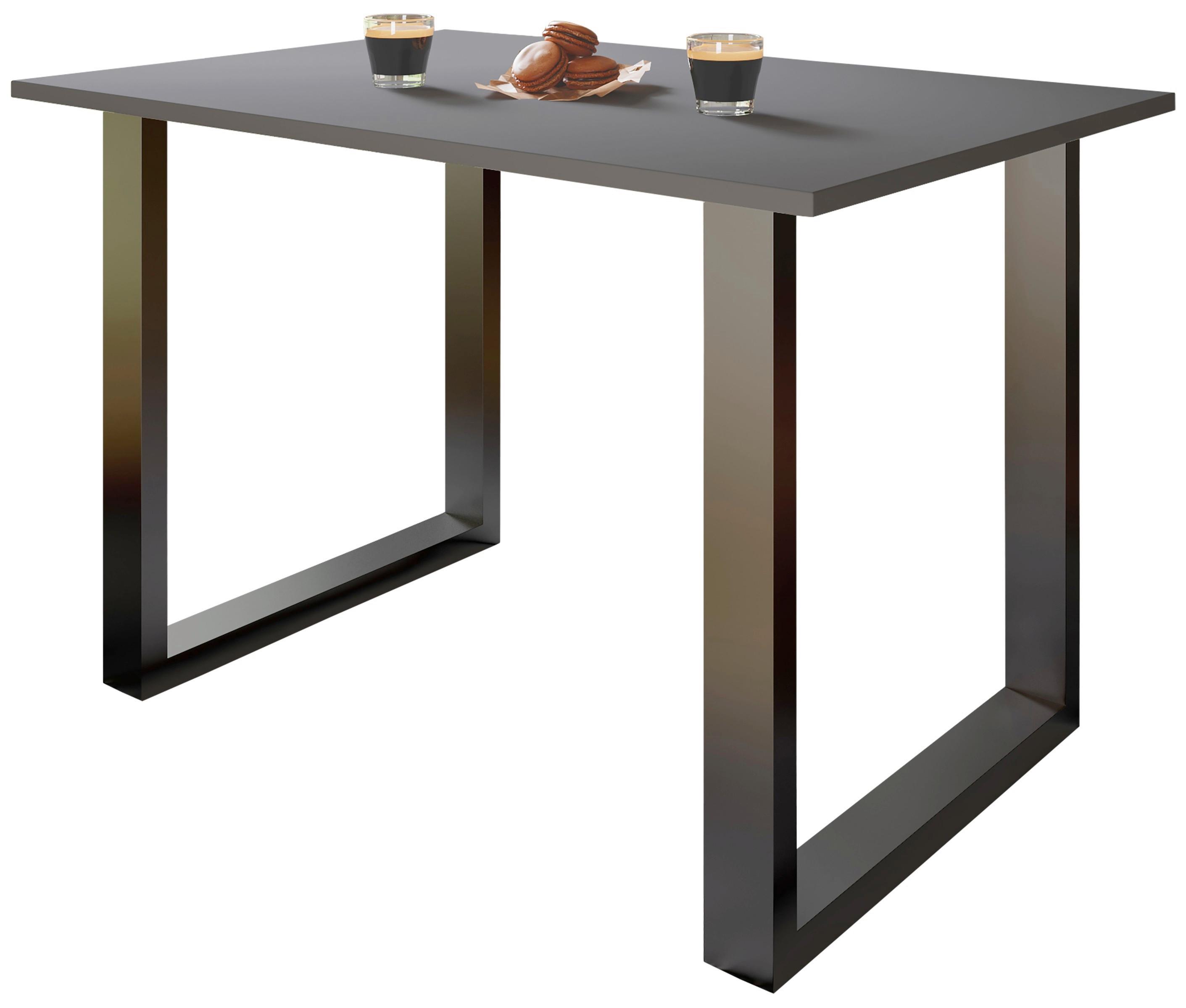 Schreibtisch Lona Anthrazit, Schwarz B: 140 Cm - Anthrazit/Silberfarben, Design, Holzwerkstoff/Metall (120/76/50cm) - MID.YOU