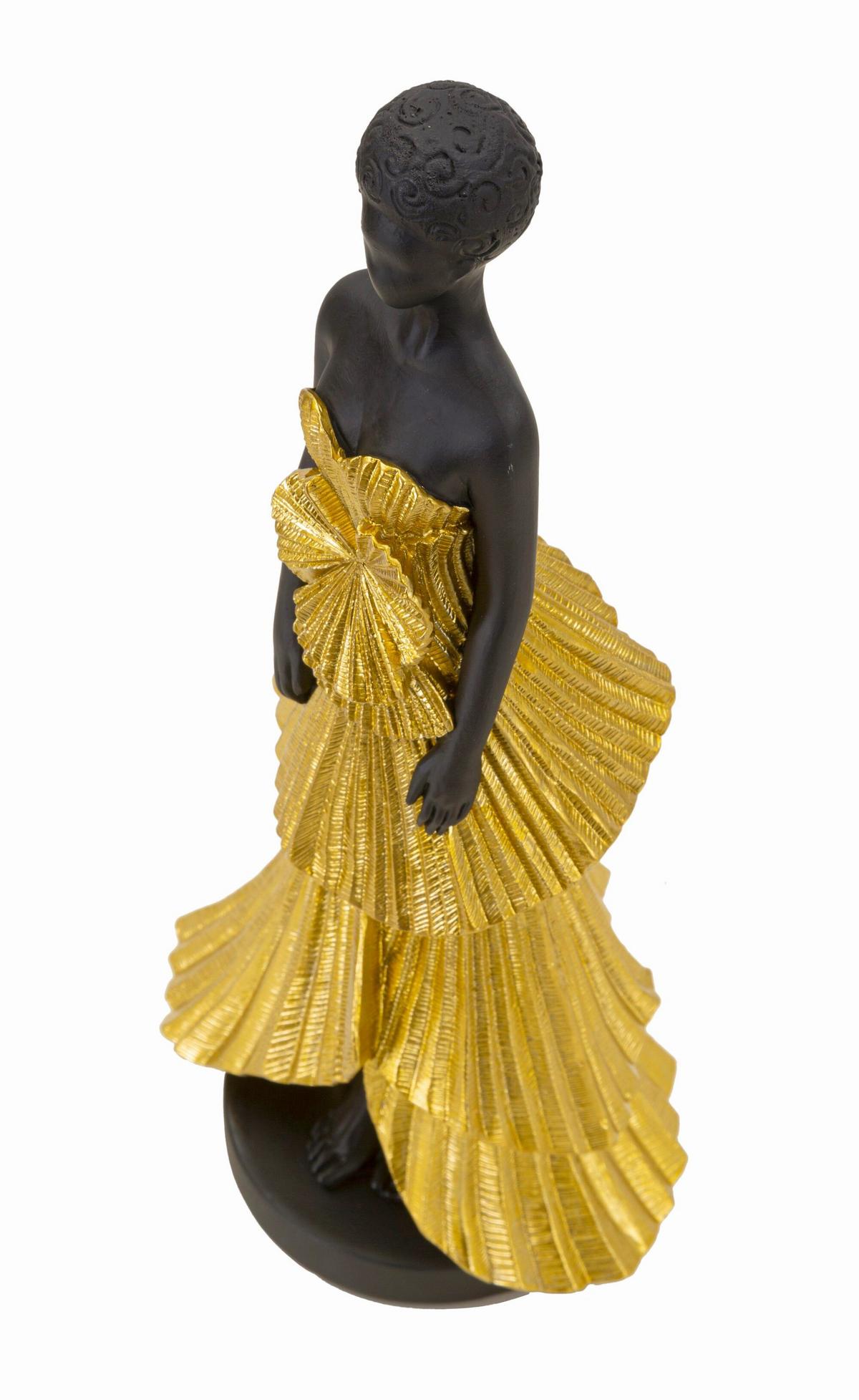 Skulptur Fashion Gold Woman Schwarz Goldfarben, B: 14,5 cm - Goldfarben/Schwarz, Basics, Kunststoff (14.5/33/10cm)