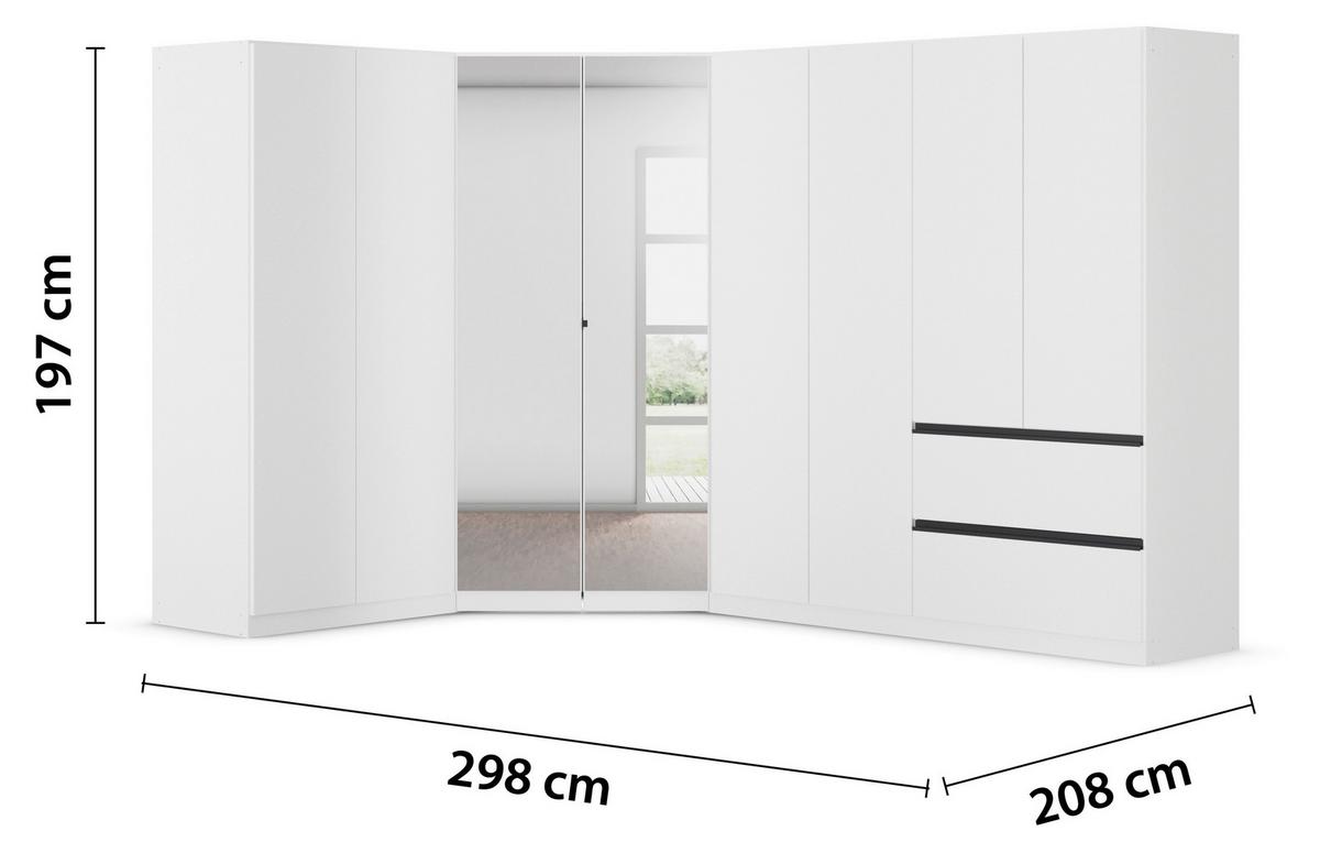 Eckkleiderschrank Costa Weiß B: 208 Cm - Weiß, MODERN, Holzwerkstoff (208/197/298cm) - Rauch Möbel