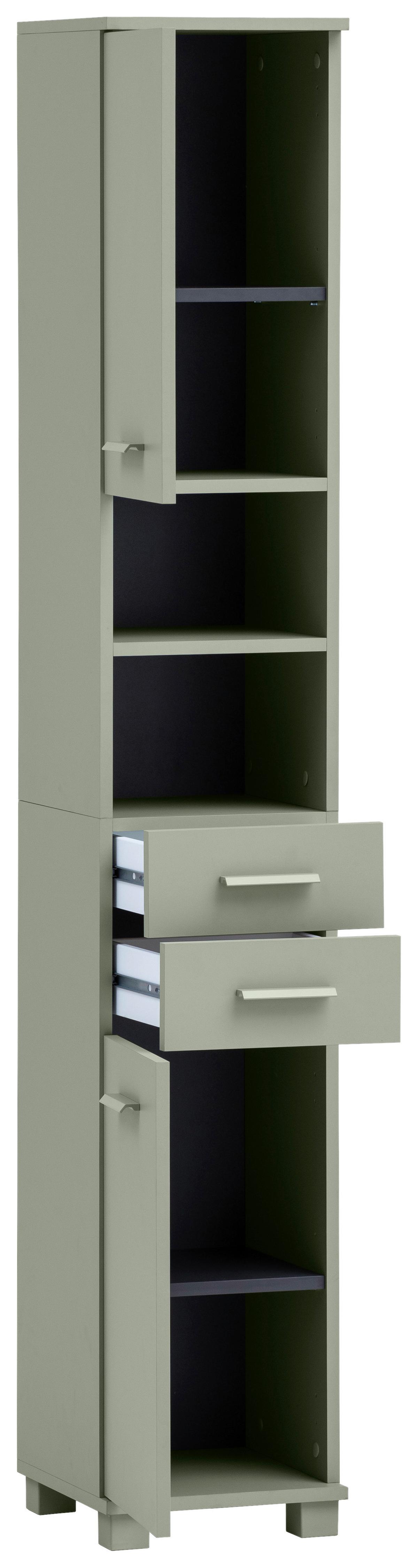HOCHSCHRANK Mono Grün B: 30,3cm - Hellgrün, MODERN, Holzwerkstoff (30,3/180,9/32,6cm) - MID.YOU
