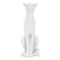 Skulptur Leopardo Sit Weiß, B: 27 Cm - Weiß, Basics, Kunststoff (27/74/38cm)