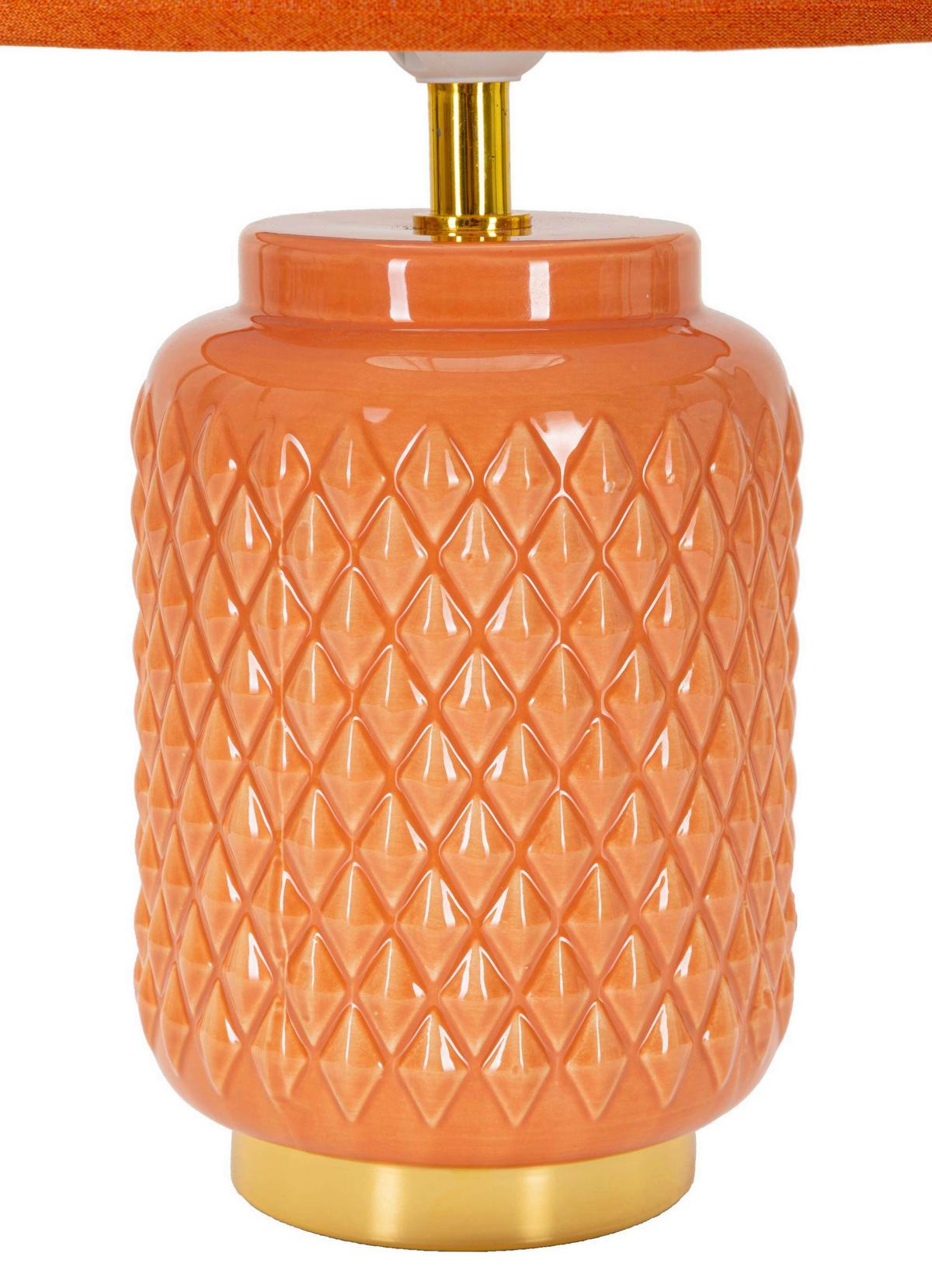Tischleuchte Square Orange B: 28 cm - Orange, Basics, Keramik/Textil (28/44/28cm)
