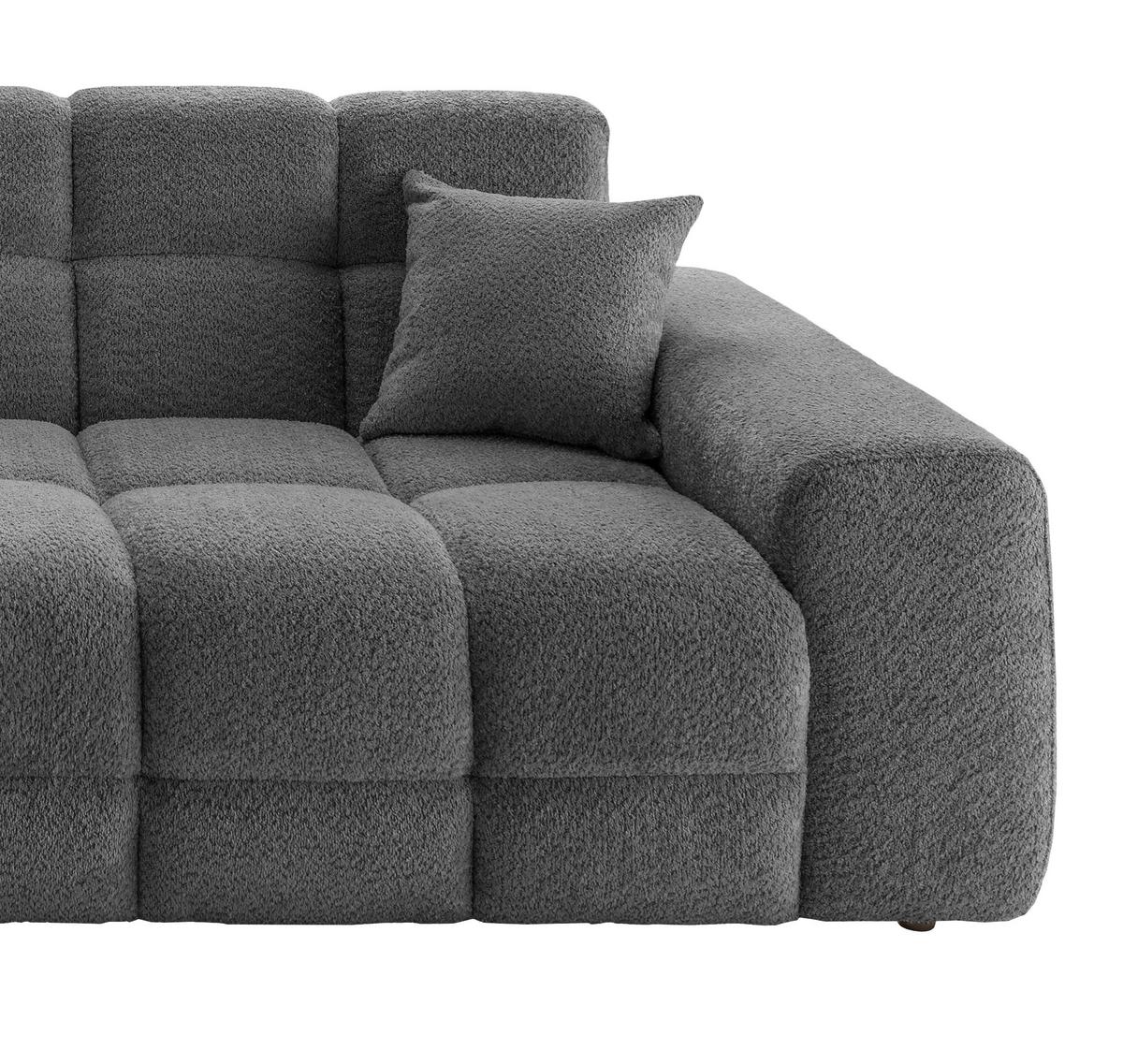 Viersitzer-Sofa Bosco, Anthrazit B: 300 cm - Anthrazit/Schwarz, MODERN, Textil (300/87/120cm) - Livetastic