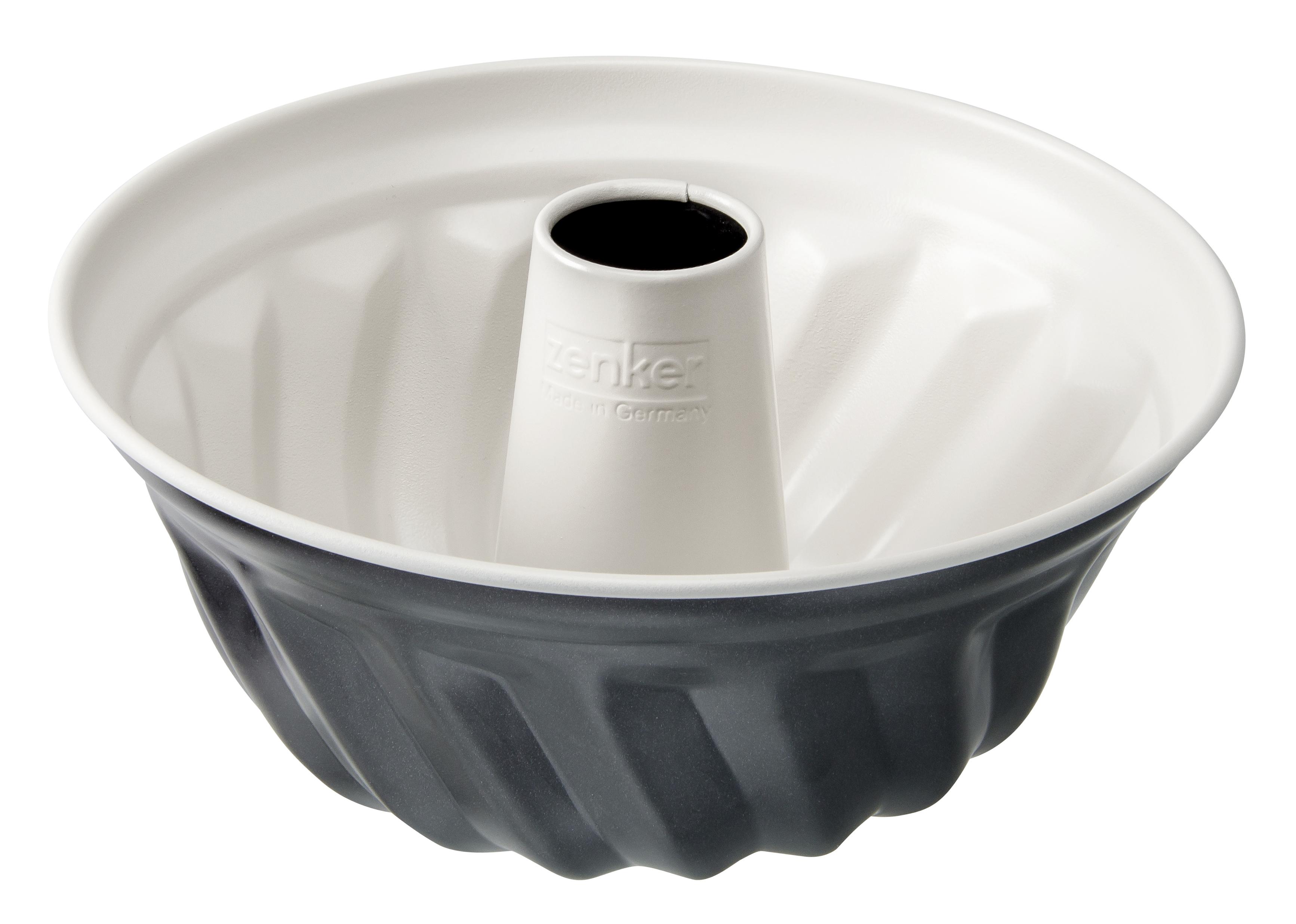 Gugelhupfform 7815 Rund DxH: 22x11,5 cm Antihaftbeschichtet - Anthrazit/Creme, Metall (22/11,5cm) - Zenker