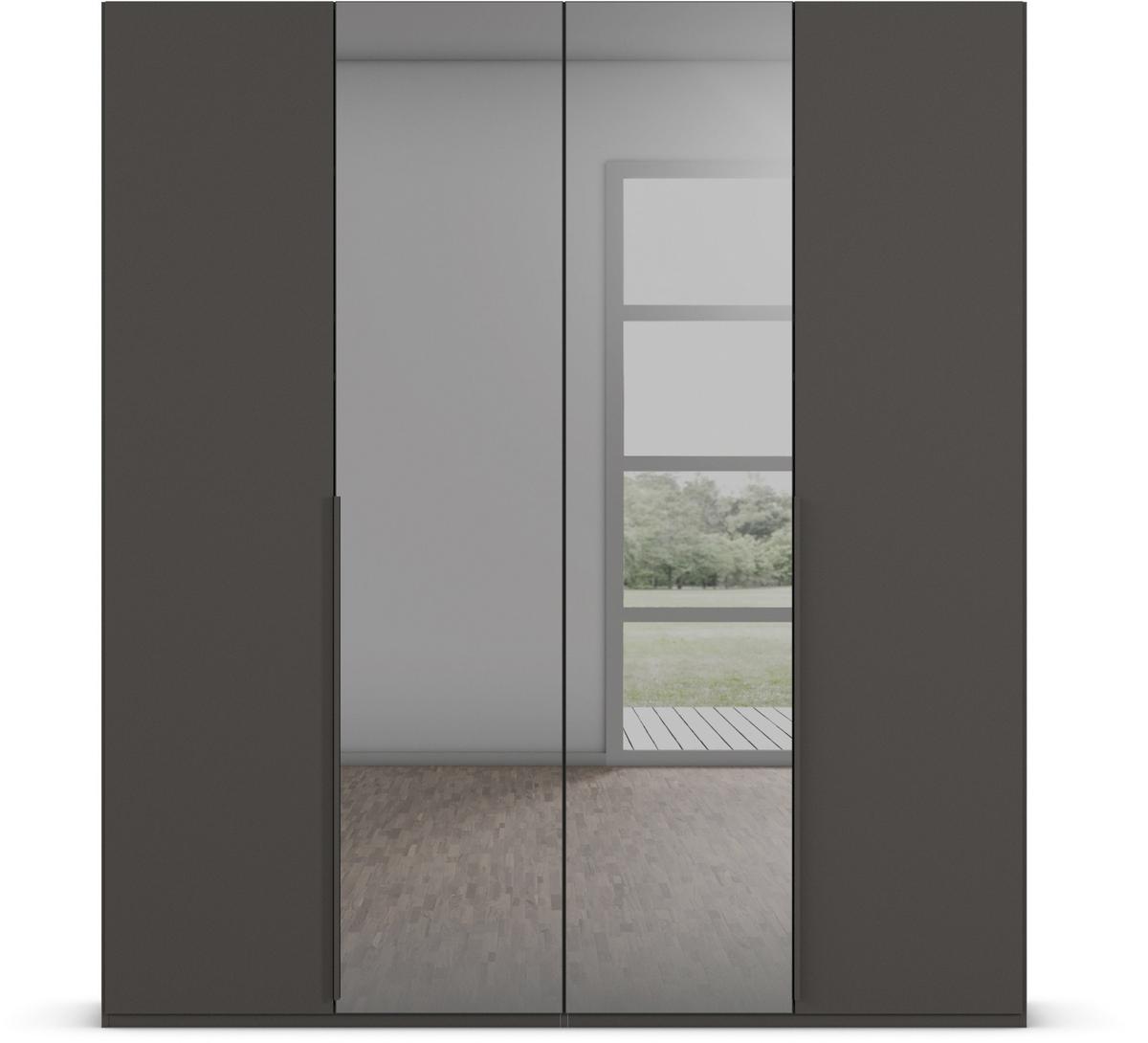 Drehtürenschrank Paola Graphitfarben/Grau - Graphitfarben/Grau, Trend, Glas/Holzwerkstoff (201/223/61cm) - Rauch Möbel