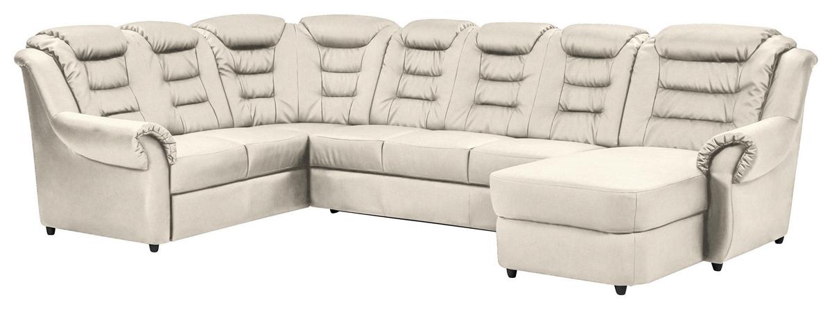 Wohnlandschaft Boston Creme Chenille - Creme/Schwarz, KONVENTIONELL, Textil (216/333/165cm) - Livetastic