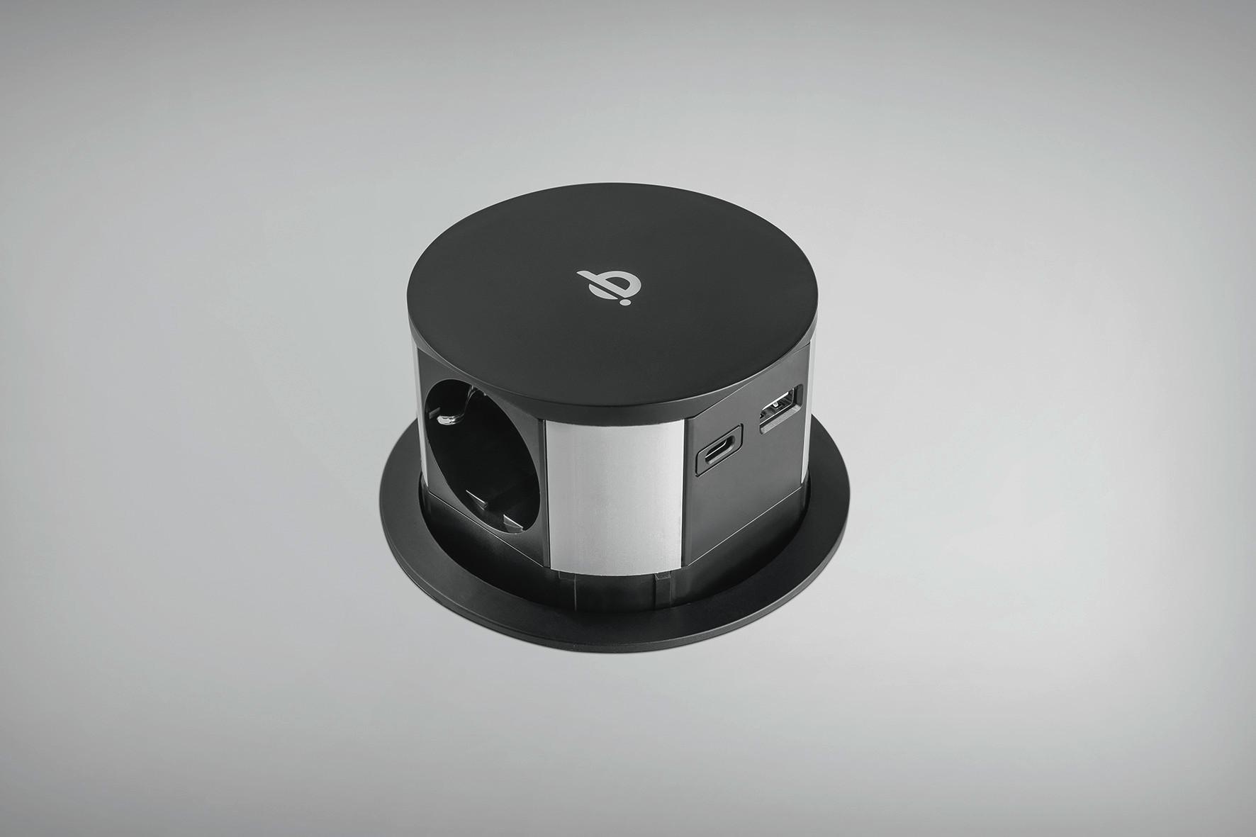 Steckdosenelement Ekotech Schwarz