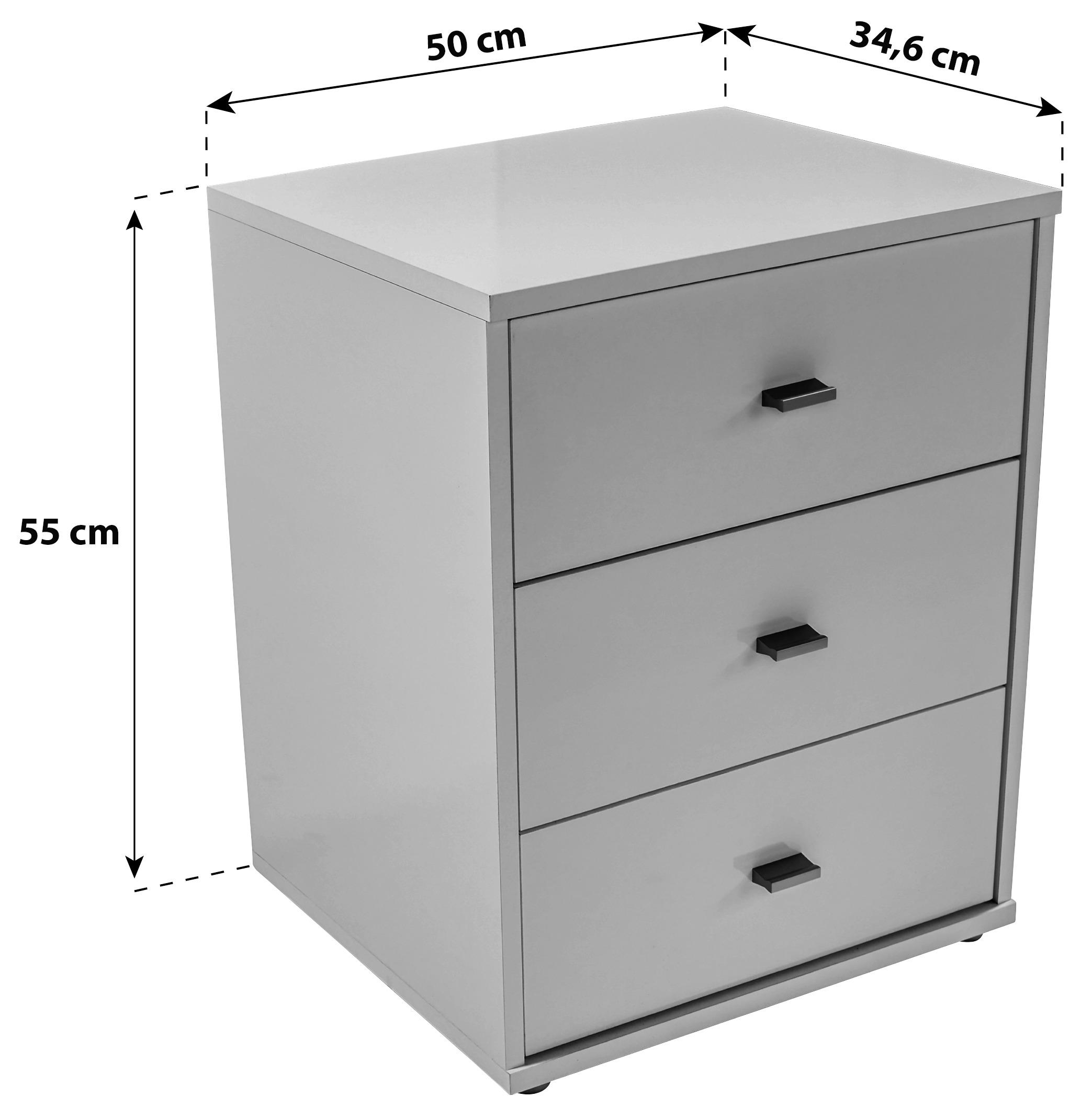 Nachtkästchen Betonoptik/Weiß H: 54,8 cm 4-You New