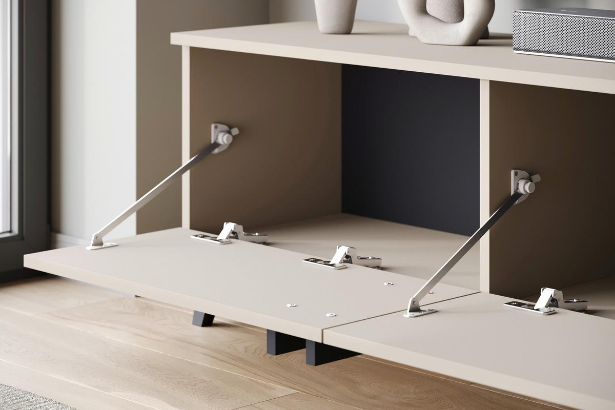Lowboard Helsinki 183 Beige/Congo B: 180 cm - Beige/Schwarz, Trend, Holzwerkstoff (180/40/33cm)