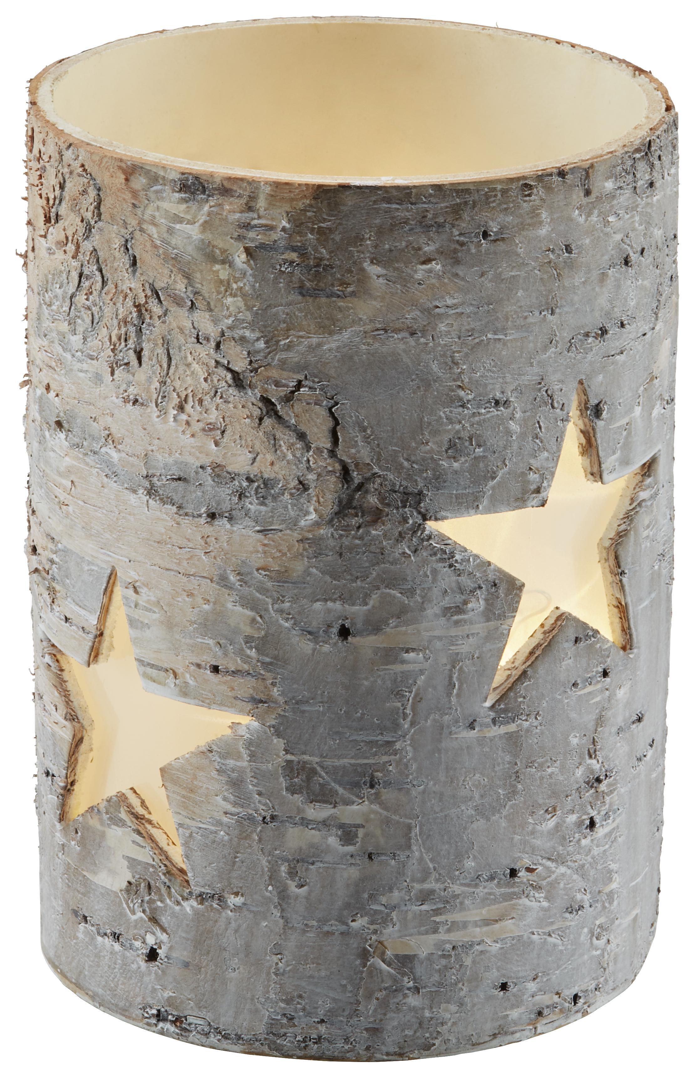 Teamécsestartó Wood & Star - Szürke/Fehér, modern, Fa (11/16cm)