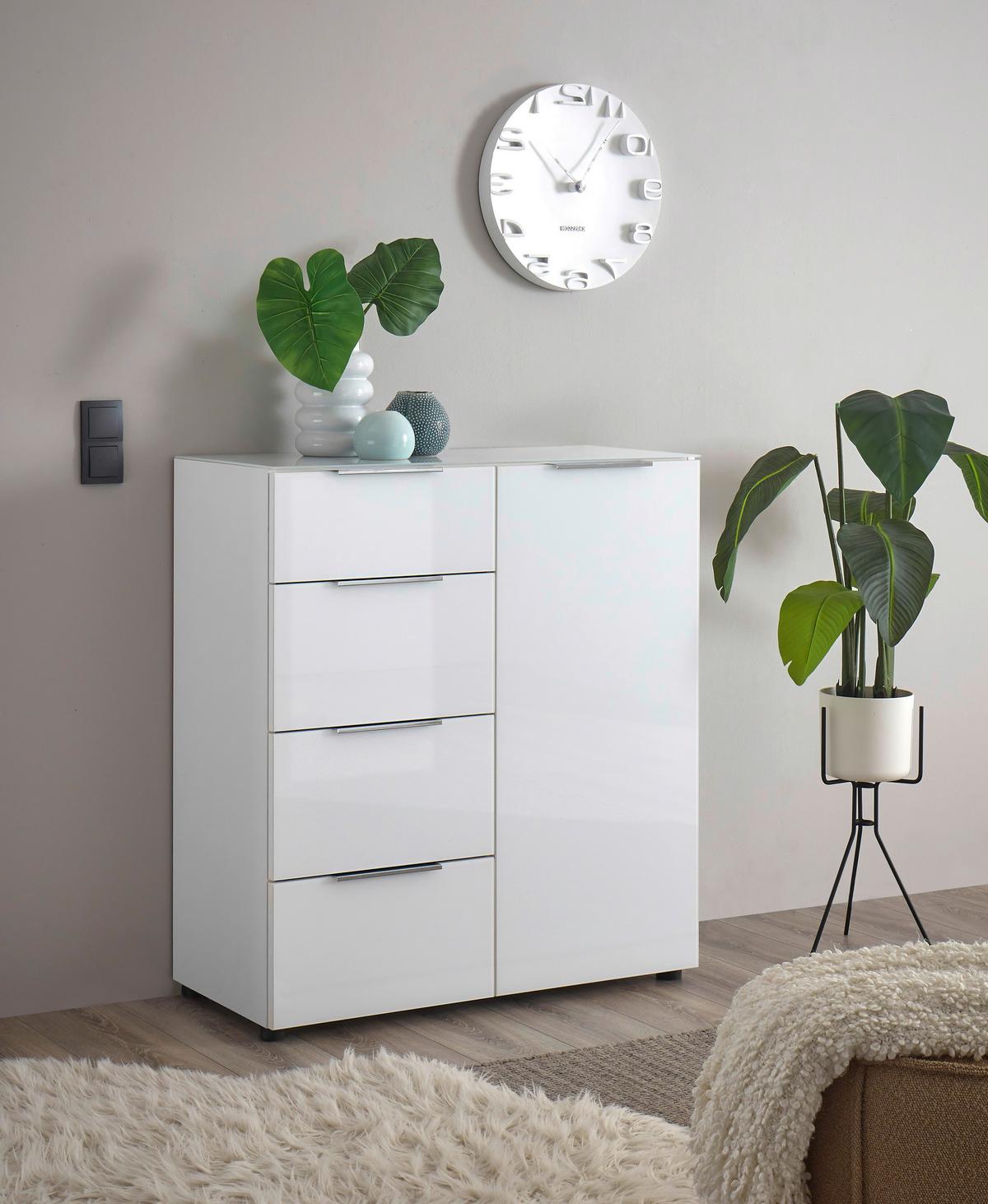 KOMODA SIENA -EXKLUSIV- - čierna/biela, Modern, kov/kompozitné drevo (90/99/40cm) - Mömax