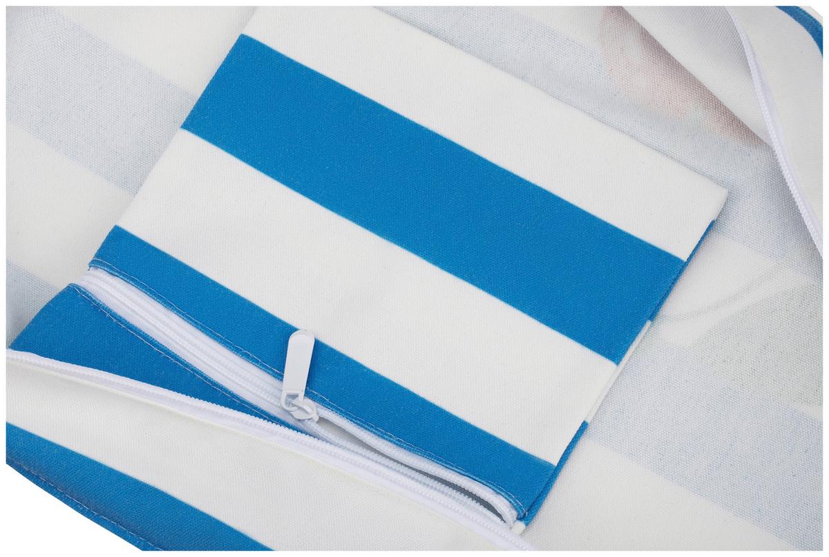 Strandtasche Nadine - Blau/Rot, KONVENTIONELL, Textil (53/18/37cm) - Luca Bessoni