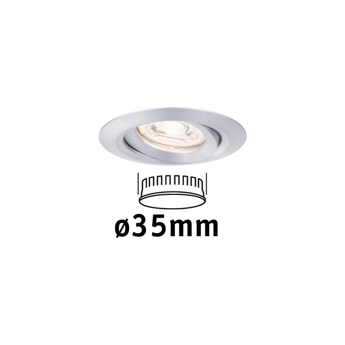 LED-Spotkopf 1-Flammig Schwenkbar Ø 6,6 cm - Alufarben, Design, Metall (6,6cm) - Paulmann