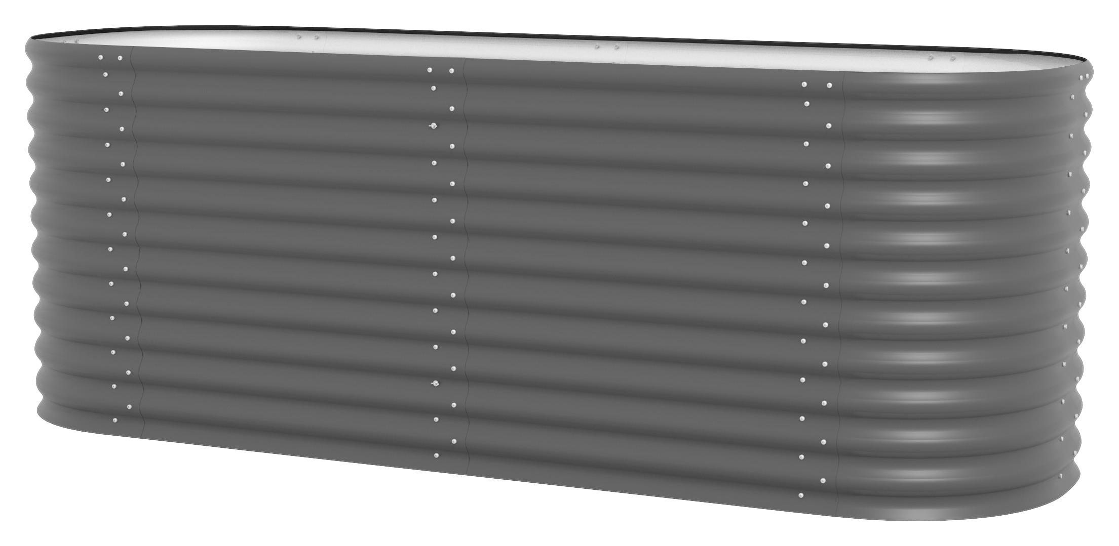 Hochbeet-erweiterung Vita 82,1x85,8x80 Cm, Oval, Grau - Grau, Basics, Metall (82,1/85,8/80cm)