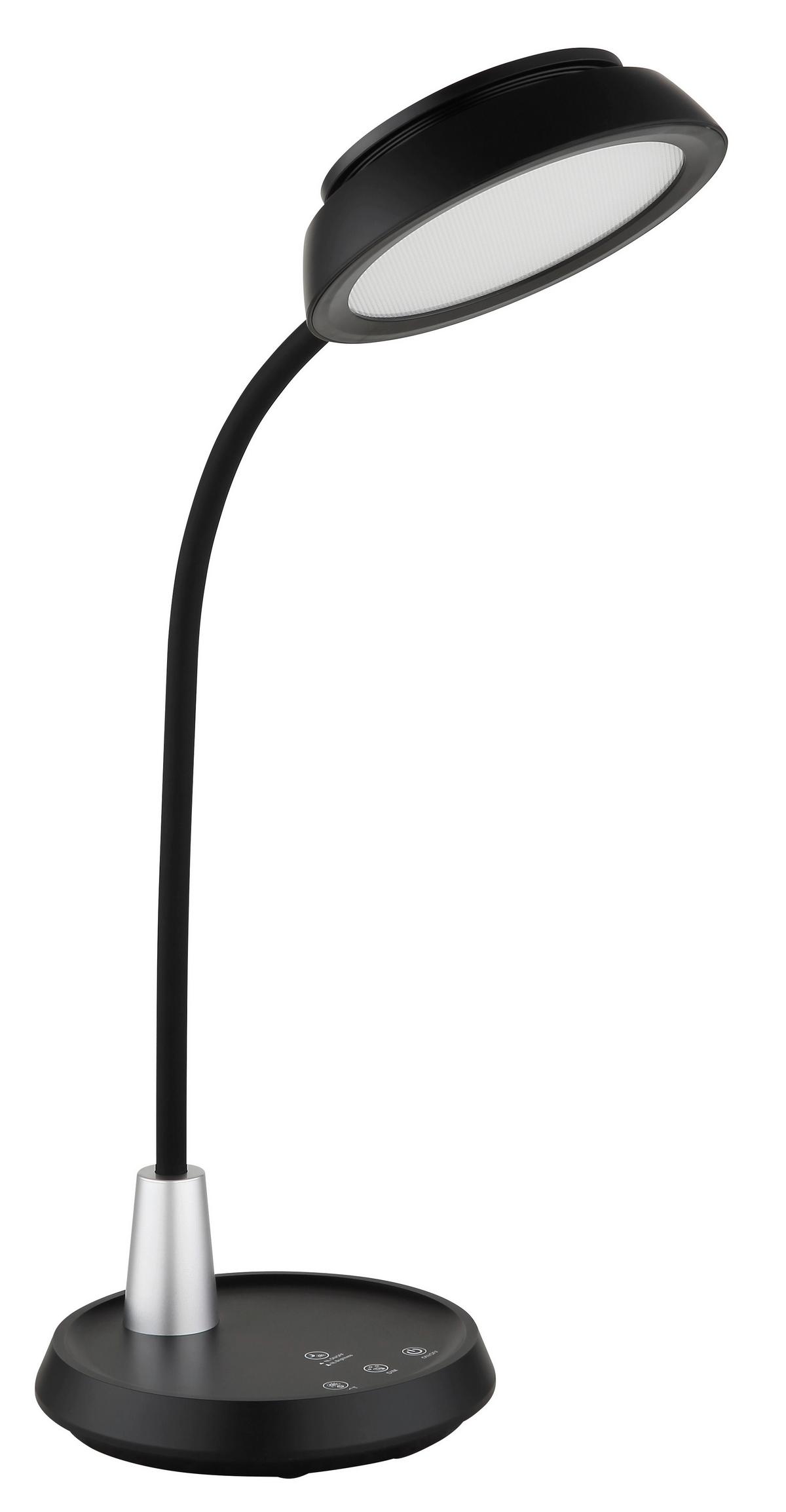 Led-tischleuchte Memory-Funktion - Silberfarben/Schwarz, Design, Kunststoff (30,6/17,2/44,8cm) - Globo