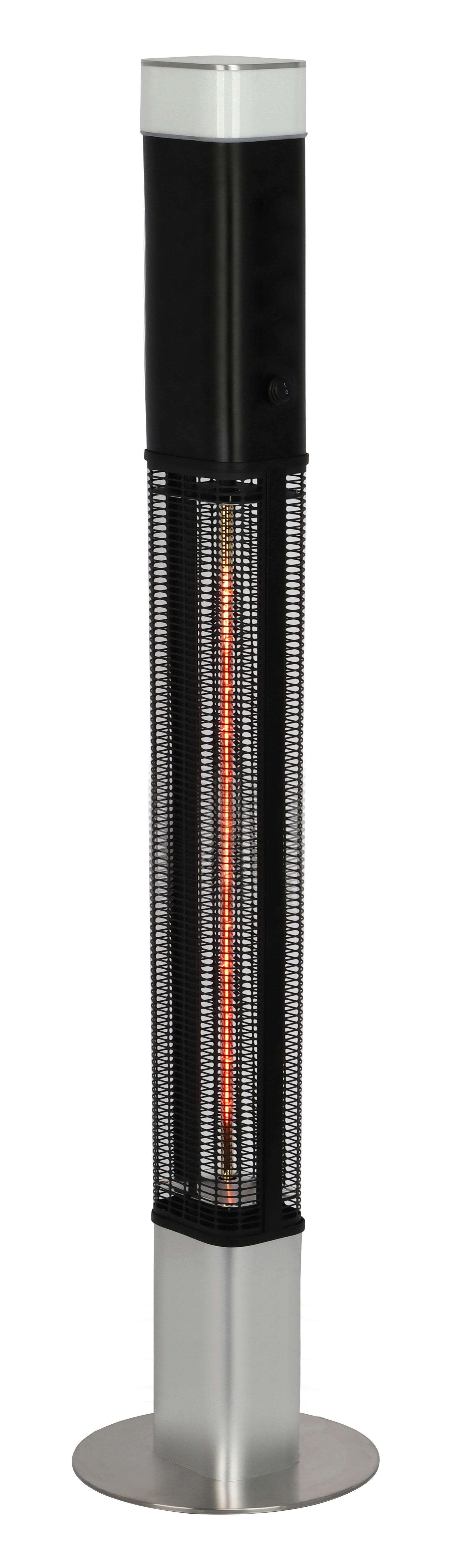 Stand-Terrassenstrahler 1500 W mit Fernbedienung, 1 Heizstufe - Silberfarben/Schwarz, Basics, Kunststoff/Metall (40/180/40cm)