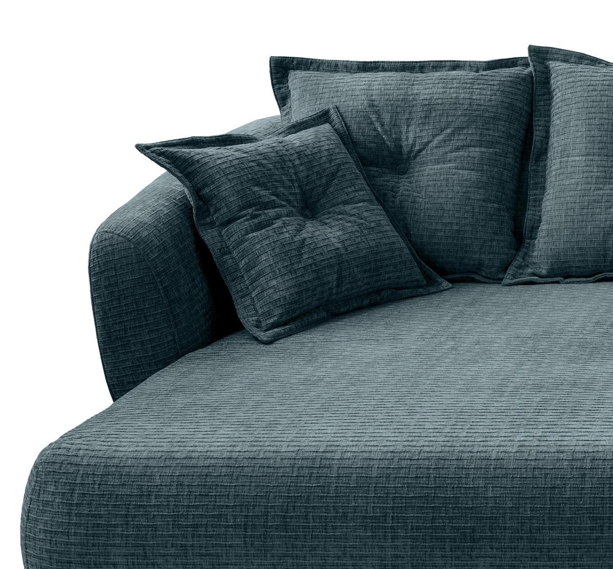 Ecksofa Baggio Blau S: 162x277 Cm - Blau/Schwarz, MODERN, Textil (162/277cm) - Livetastic