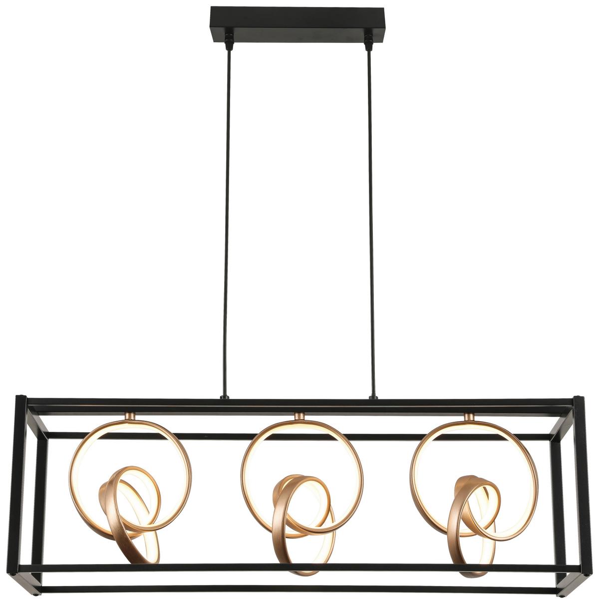 Led-hängeleuchte Manuela H: 25-120 1-Flammig - Schwarz/Cappuccino, Design, Kunststoff/Metall (80/25/25-120cm) - Luca Bessoni