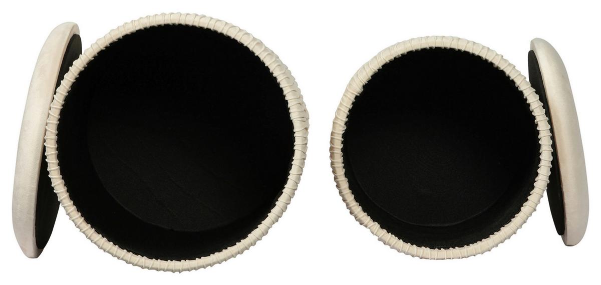Hockerset Milas 100 2-Teilig Grau D: 36/31,5 cm - Goldfarben/Grau, KONVENTIONELL, Textil/Metall (31,5/36/38/44/31,5/36cm) - Kayoom