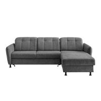 Ecksofa Minori Chenille Anthrazit, S: 267x184 cm - Anthrazit/Schwarz, MODERN, Textil (267/184cm) - Livetastic