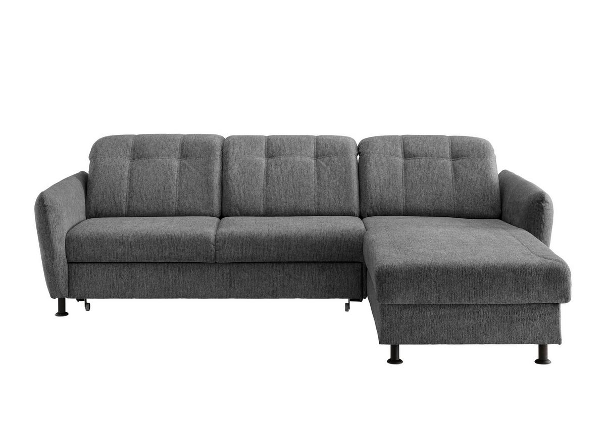 Ecksofa Minori Chenille Anthrazit, S: 267x184 cm - Anthrazit/Schwarz, MODERN, Textil (267/184cm) - Livetastic