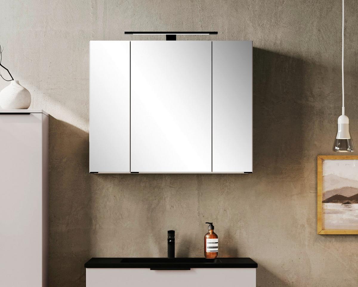 Spiegelschrank Sevilla Kaschmir, B: 80 cm - Kaschmir, MODERN, Glas/Holzwerkstoff (80/64/20cm) - Held