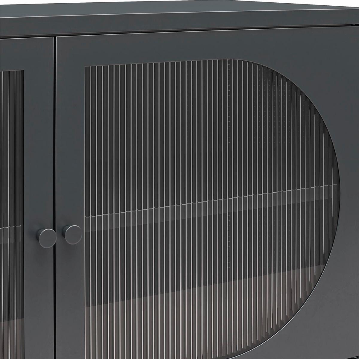 Kommode Luna Schwarz B: 100cm - Schwarz, Design, Glas/Metall (100/64/40cm) - MID.YOU