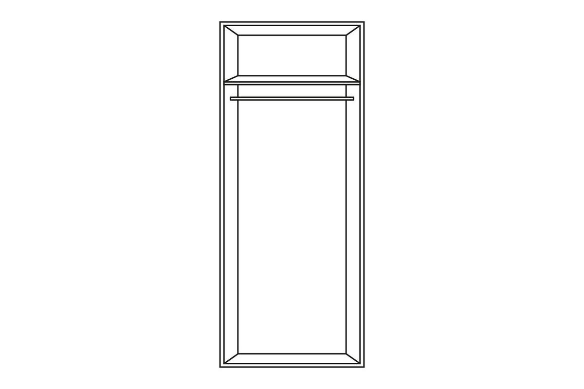 Drehtürenschrank 90cm Osaka, Sägerau Eiche Dekor - Eichefarben, KONVENTIONELL, Holzwerkstoff (90/199/58cm) - MID.YOU