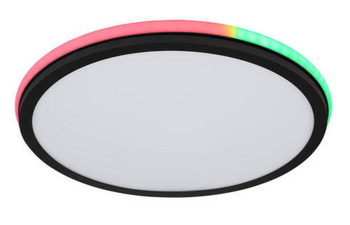 LED-Deckenleuchte 41391-40r - Opal/Schwarz, Design, Kunststoff/Metall (45/7cm) - Globo