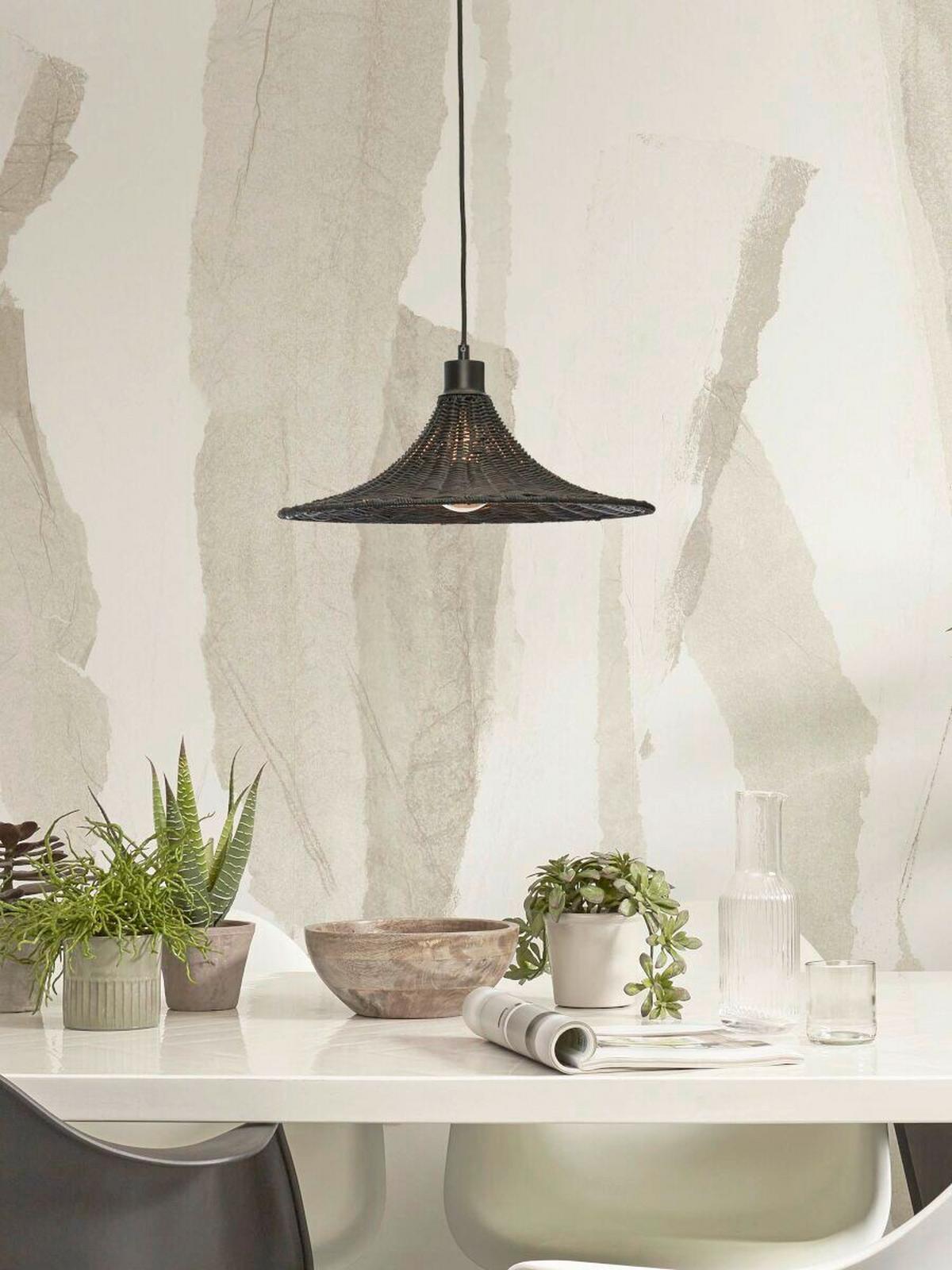 Hängeleuchte Borabora/H/4012/B - Schwarz, Trend, Holz (40/12cm) - Good & Mojo