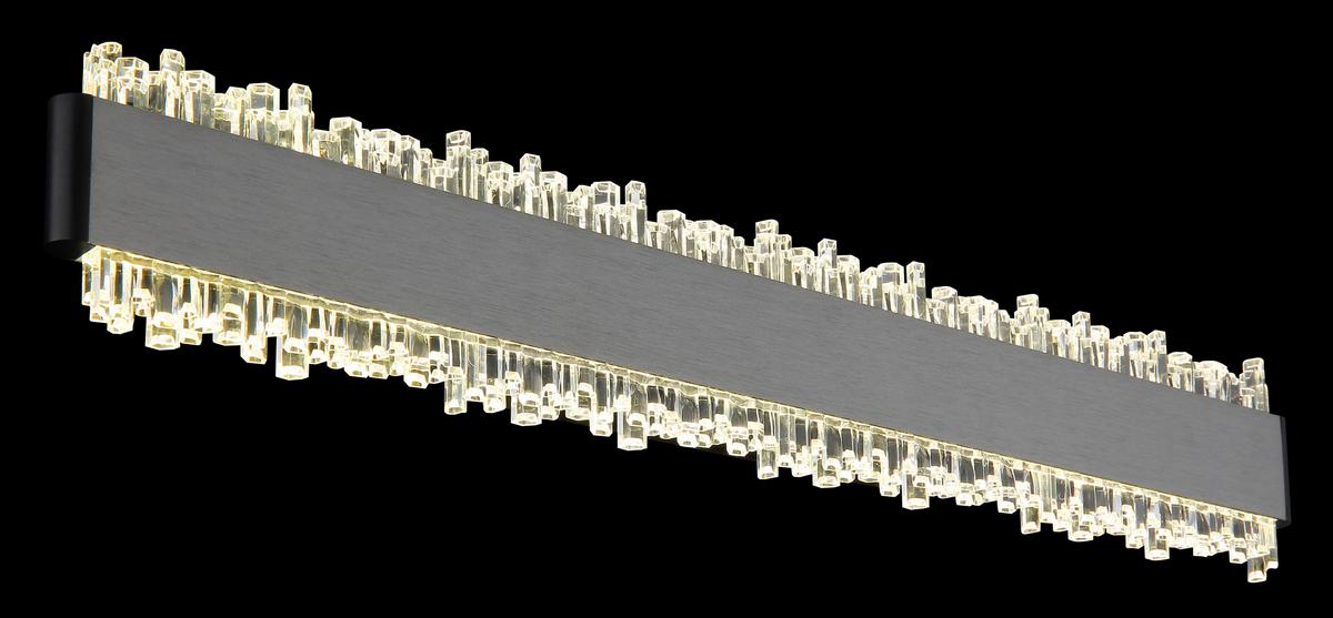 LED-Wandleuchte 4000k, 12w - Klar/Schwarz, Design, Kunststoff/Metall (48/8/4cm) - Globo