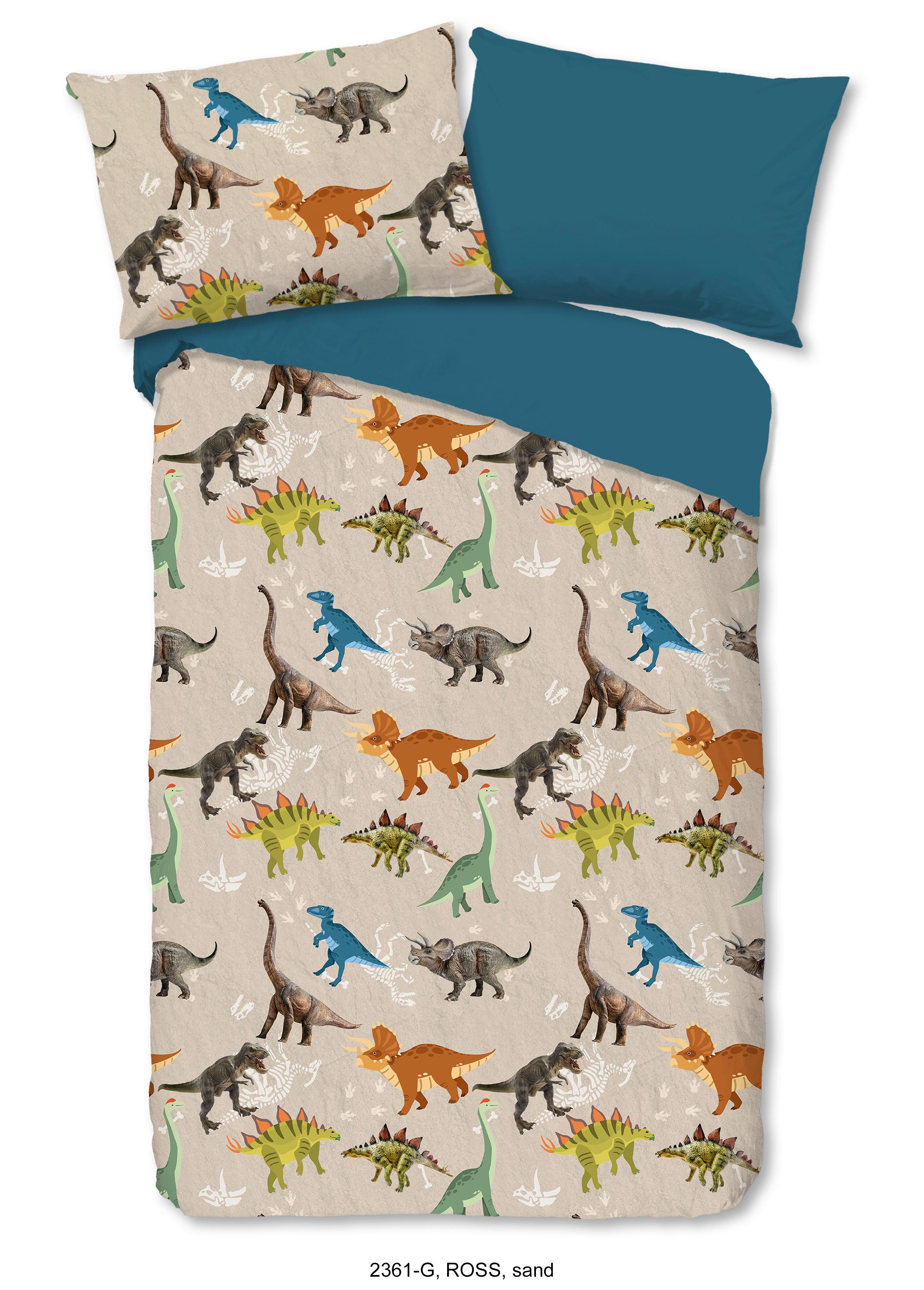 Kinderbettwäsche 140x200 Cm Ross Multicolor Dinosaurier