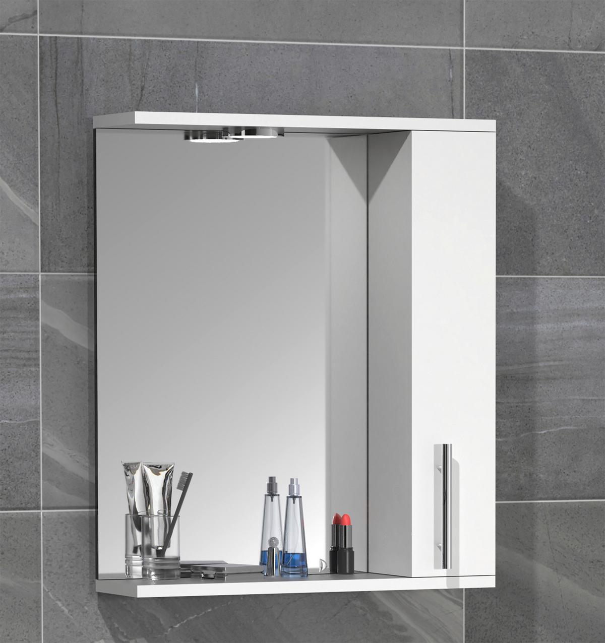 Spiegelschrank Lisalo M 1-Türig Bxhxt: 50x60x14 Cm - Weiß, MODERN, Glas/Holzwerkstoff (50/60/14cm) - MID.YOU