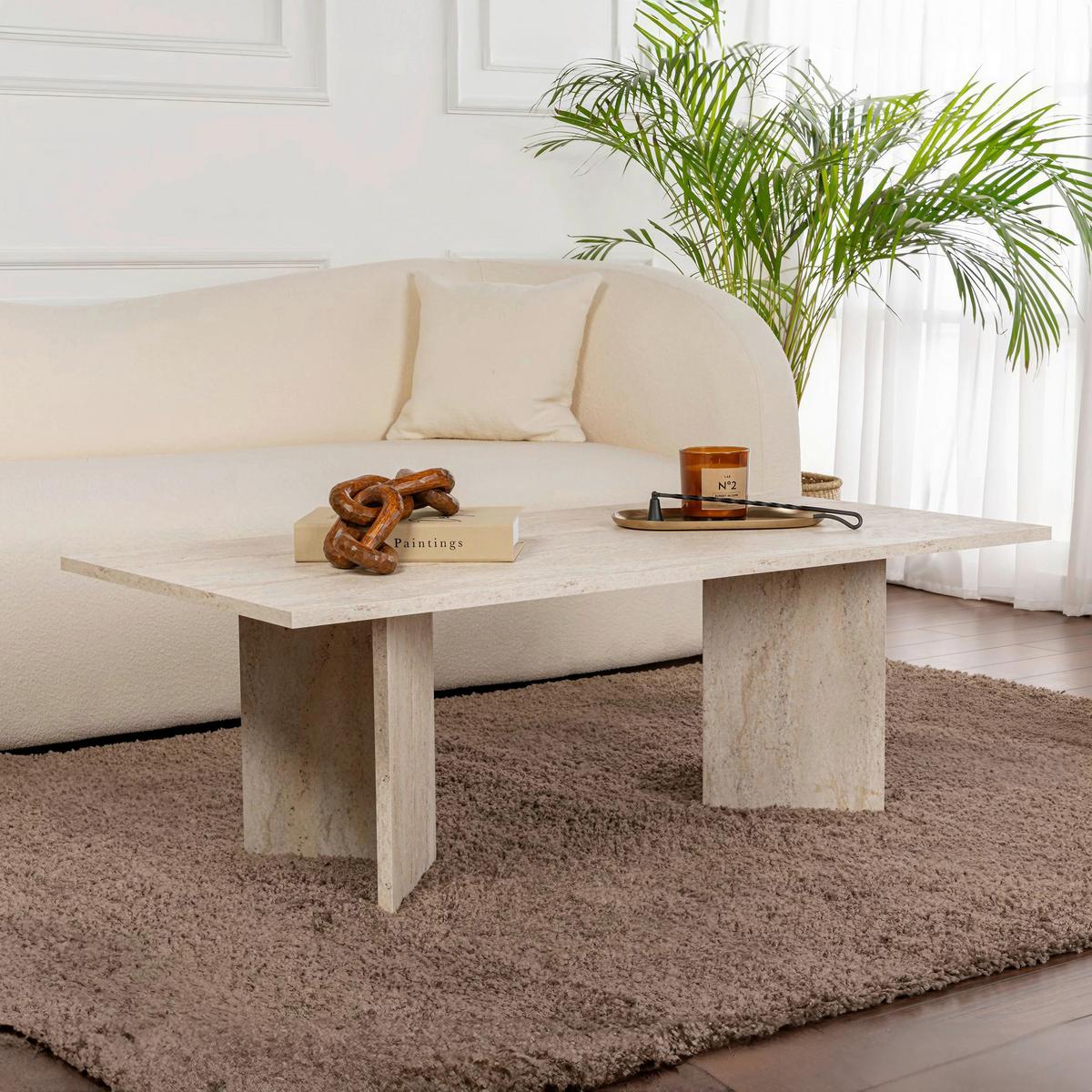COUCHTISCH Sabin Elfenbein B: 119cm - Elfenbein, Design, Holzwerkstoff (119/40/60cm) - MID.YOU