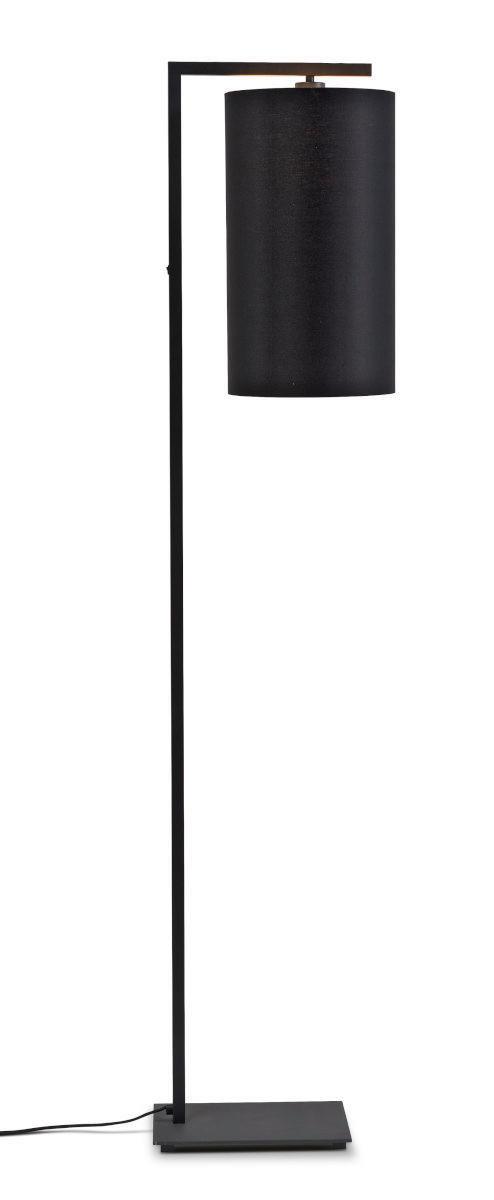 Stehlampe Boston Schwarz 1-Flammig - Schwarz, Basics, Textil/Metall (35/160cm) - It's about Romi