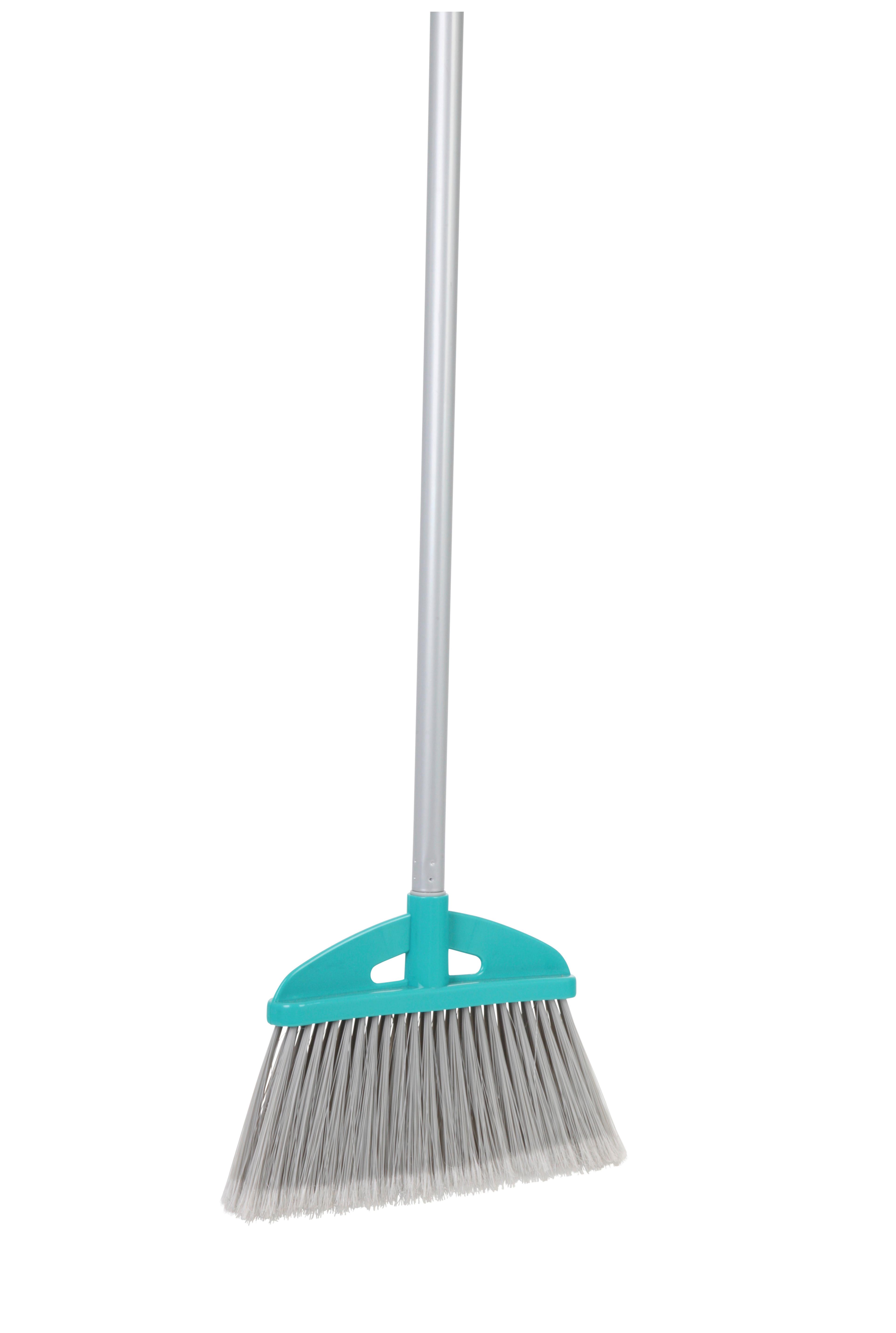 Besen mit Metallstiel B: 27 cm Kunststoff-Borsten rutschfest - Grau/Grün, KONVENTIONELL, Kunststoff/Metall (27/130cm) - Ondega