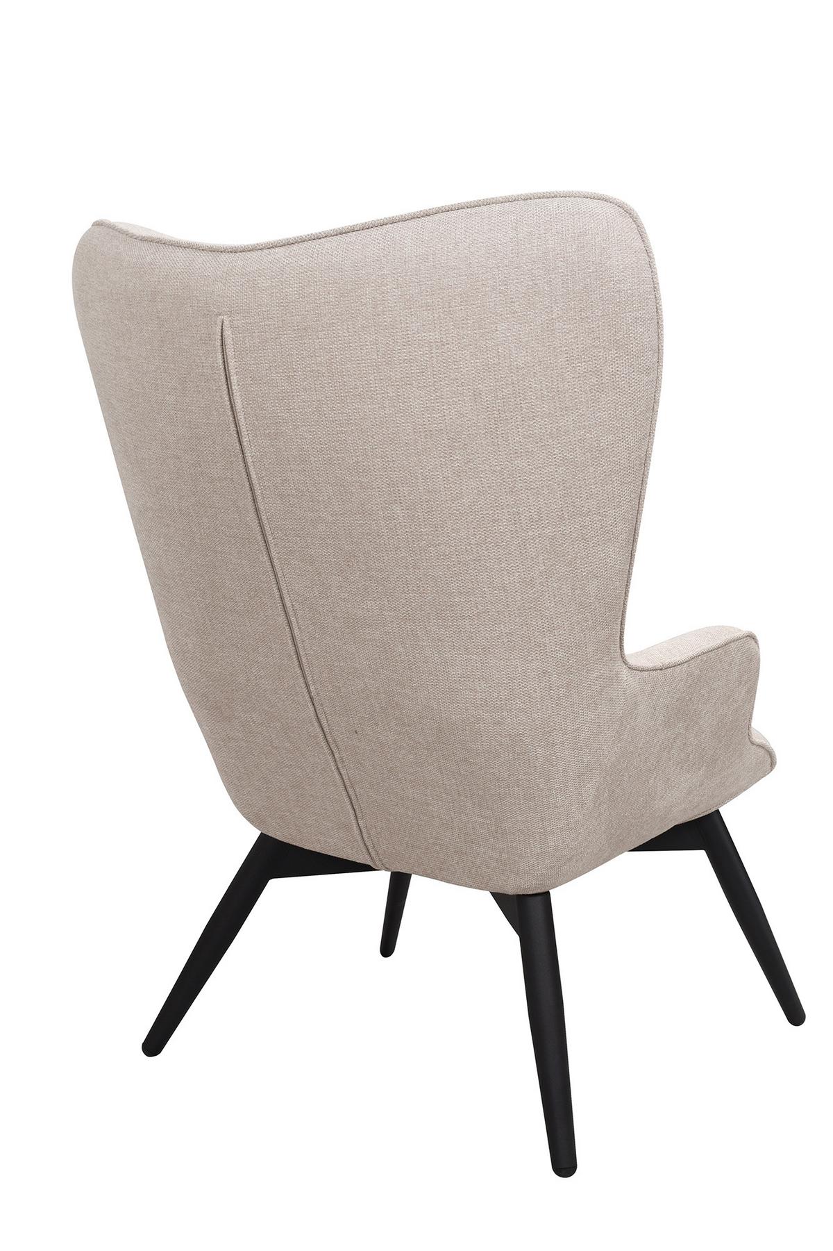 Sessel Beige B: 80 Cm - Beige/Schwarz, MODERN, Textil (80/92/99cm) - Livetastic