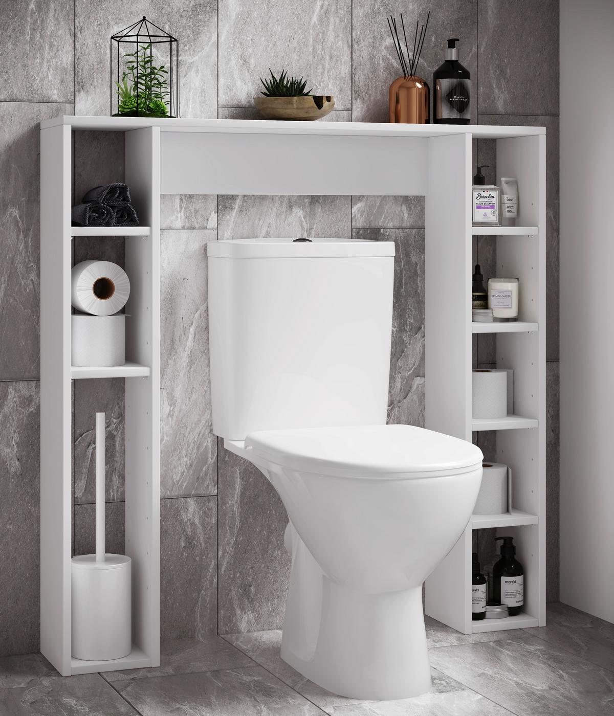 Fürdőszobai Polc Tinoli M - fehér, Modern, faalapú anyag (98/100/18cm) - MID.YOU