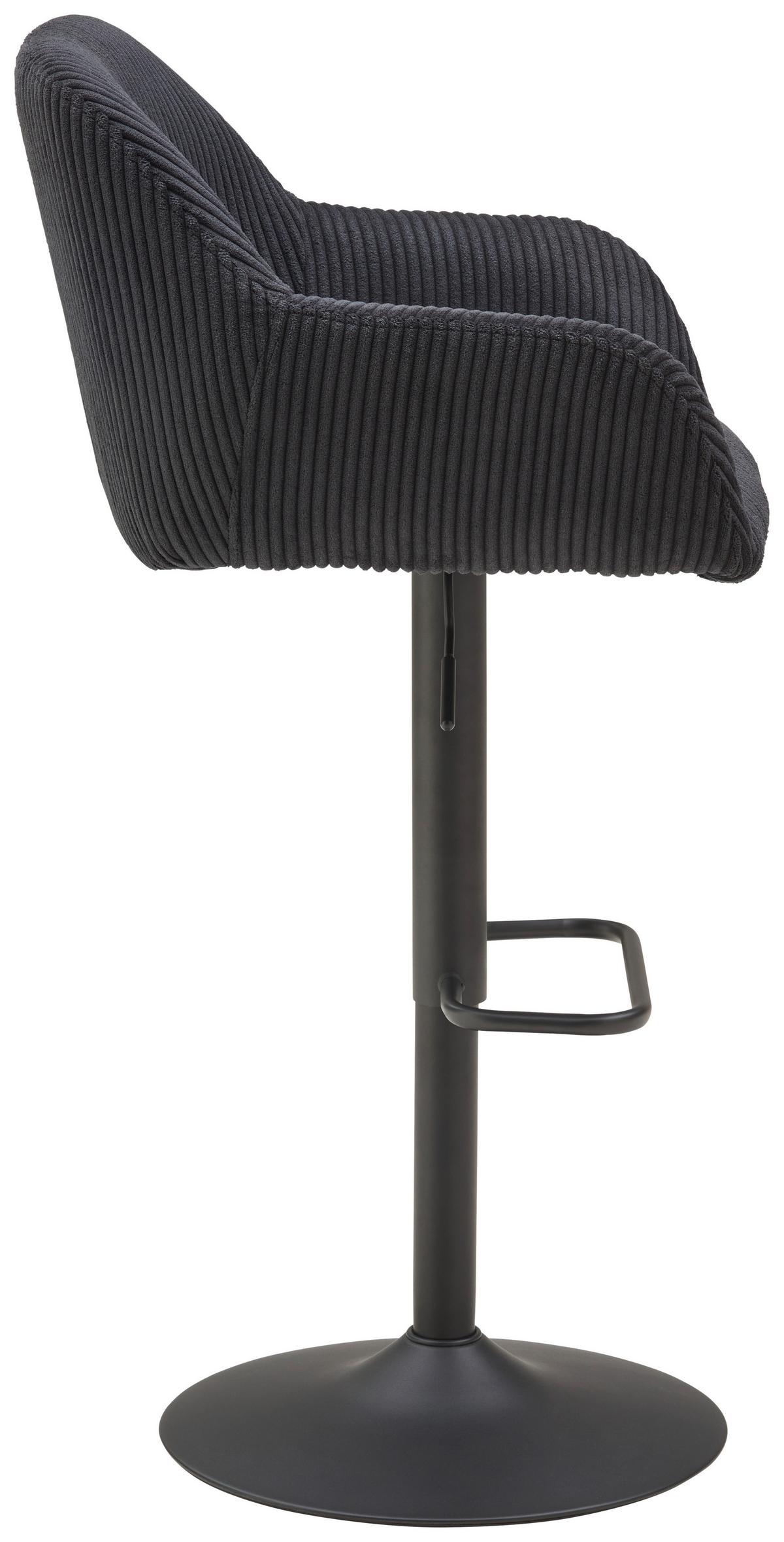 Barhocker-Set Kiana - Schwarz, LIFESTYLE, Textil/Metall (44/95-117/55cm) - Livetastic