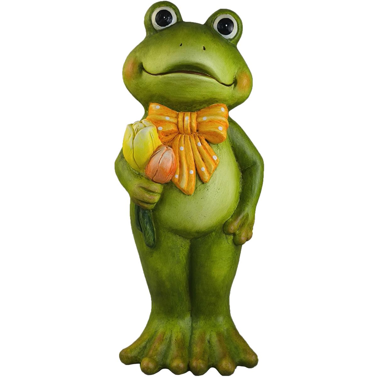 Dekofrosch Nadja - Gelb/Orange, KONVENTIONELL, Stein (19,5/17,5/45,5cm) - Luca Bessoni